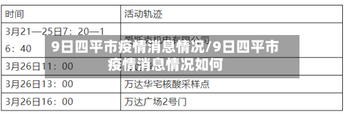 9日四平市疫情消息情况/9日四平市疫情消息情况如何-第1张图片
