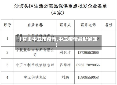 【甘肃中卫市疫情,中卫疫情最新通知】-第3张图片